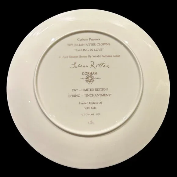 Set of 4 Vintage Julian Ritter Clown Plates, 1977 Whimsical Circus Art - Picture 5 of 12